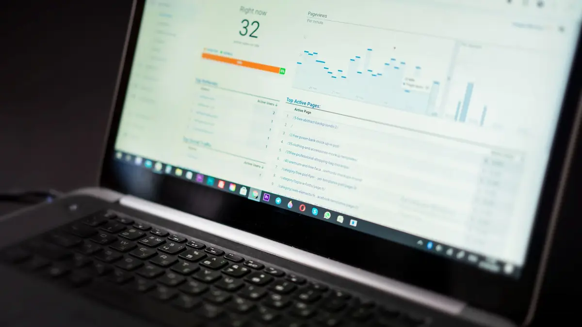 A laptop displaying an analytics dashboard with real-time data tracking and analysis tools, illustrating average med spa cost per lead by treatment